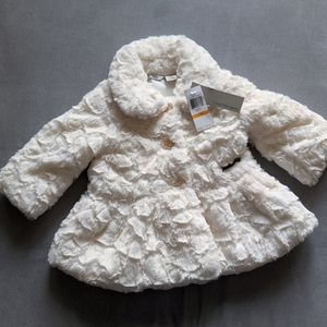 Faux fur peplum coat | Calvin Klein